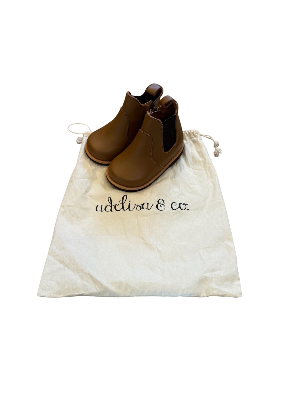 Adelisa & Co Tan Leather Kids Chelsea Boots 21 US 5.5